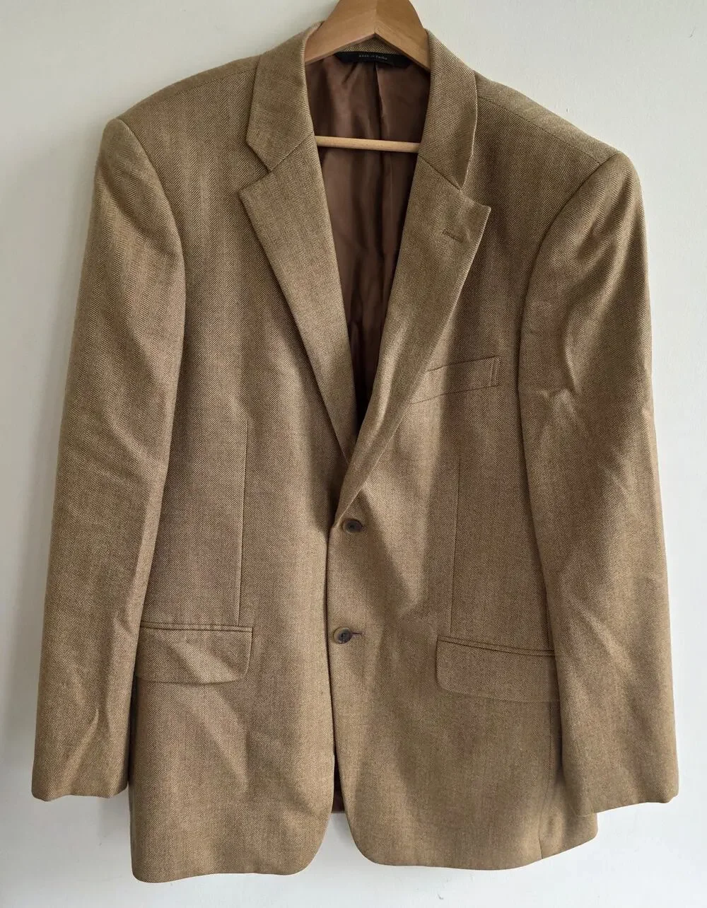 John W Nordstrom Signature 100% Cashmere Sport Coat Blazer Loro Piana Camel 40R